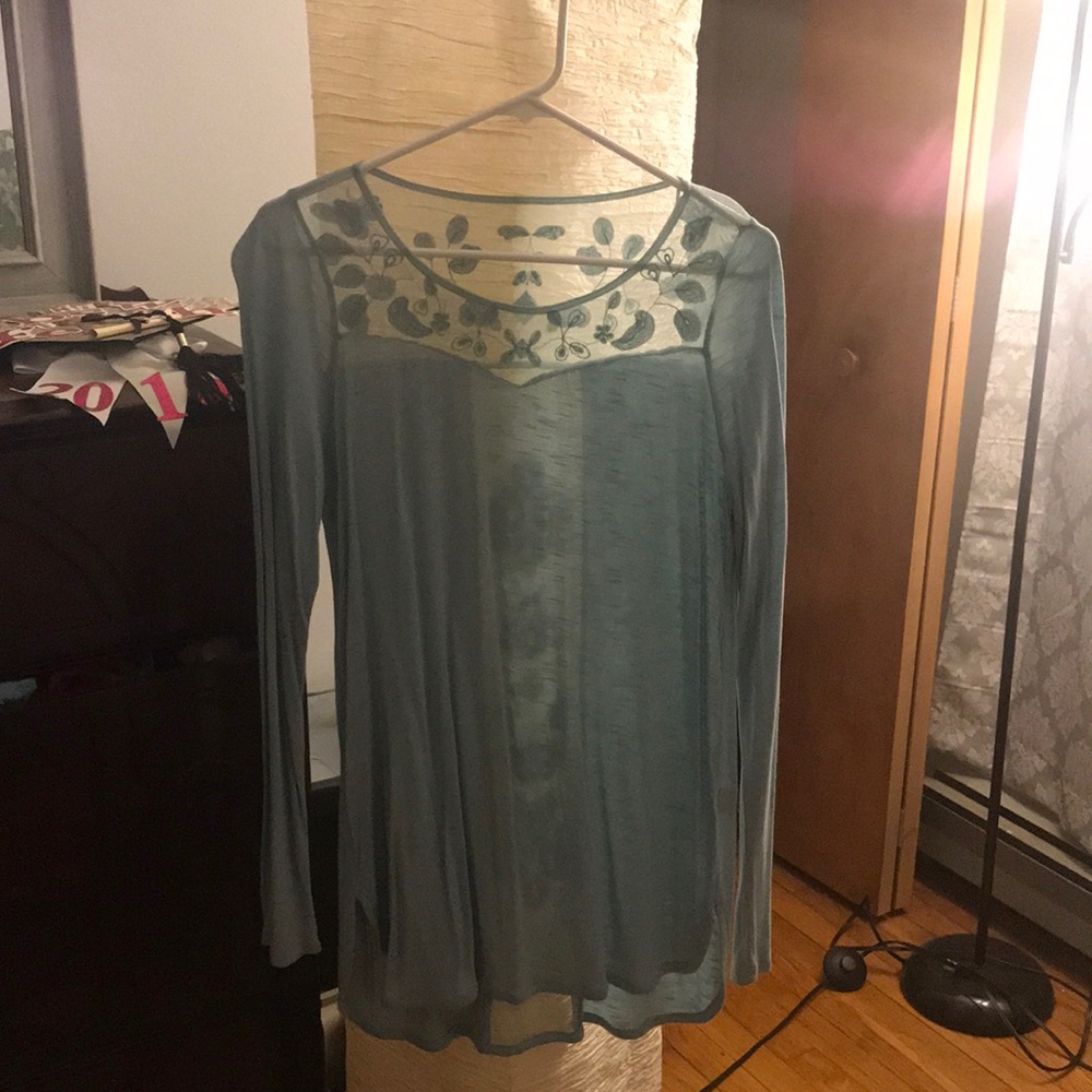 Light blue lace blouse